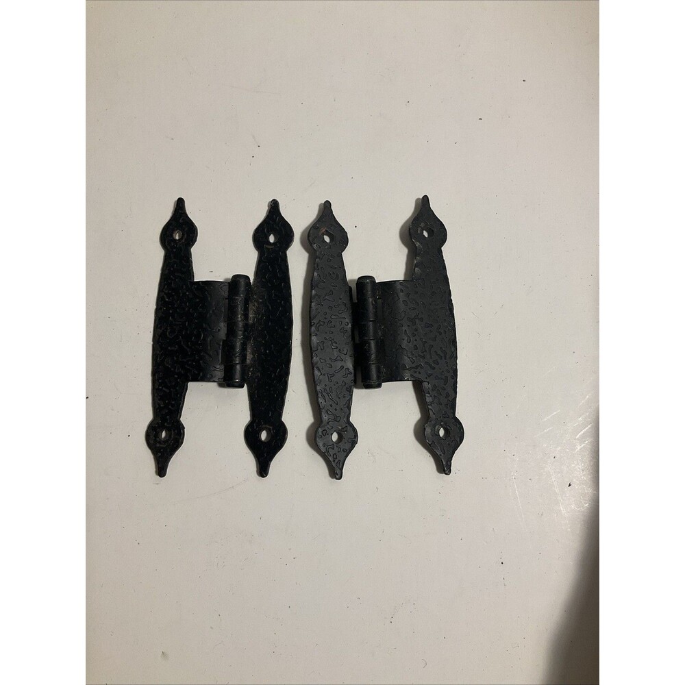 Amerock Black Colonial Hammered Strap Hinge Set 2 Inch Screw Set 3/8” Offset
